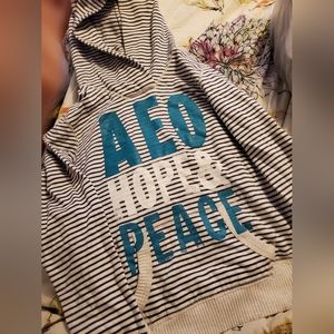American eagle, striped hoodie, size L,hope, peace, comfy hoodie,womans